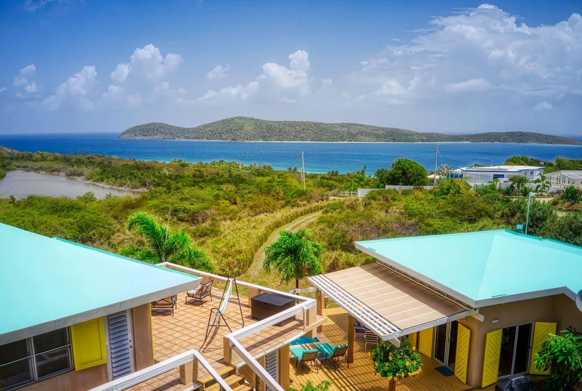 Island residence surrounded by tropical landscaping in Culebra
